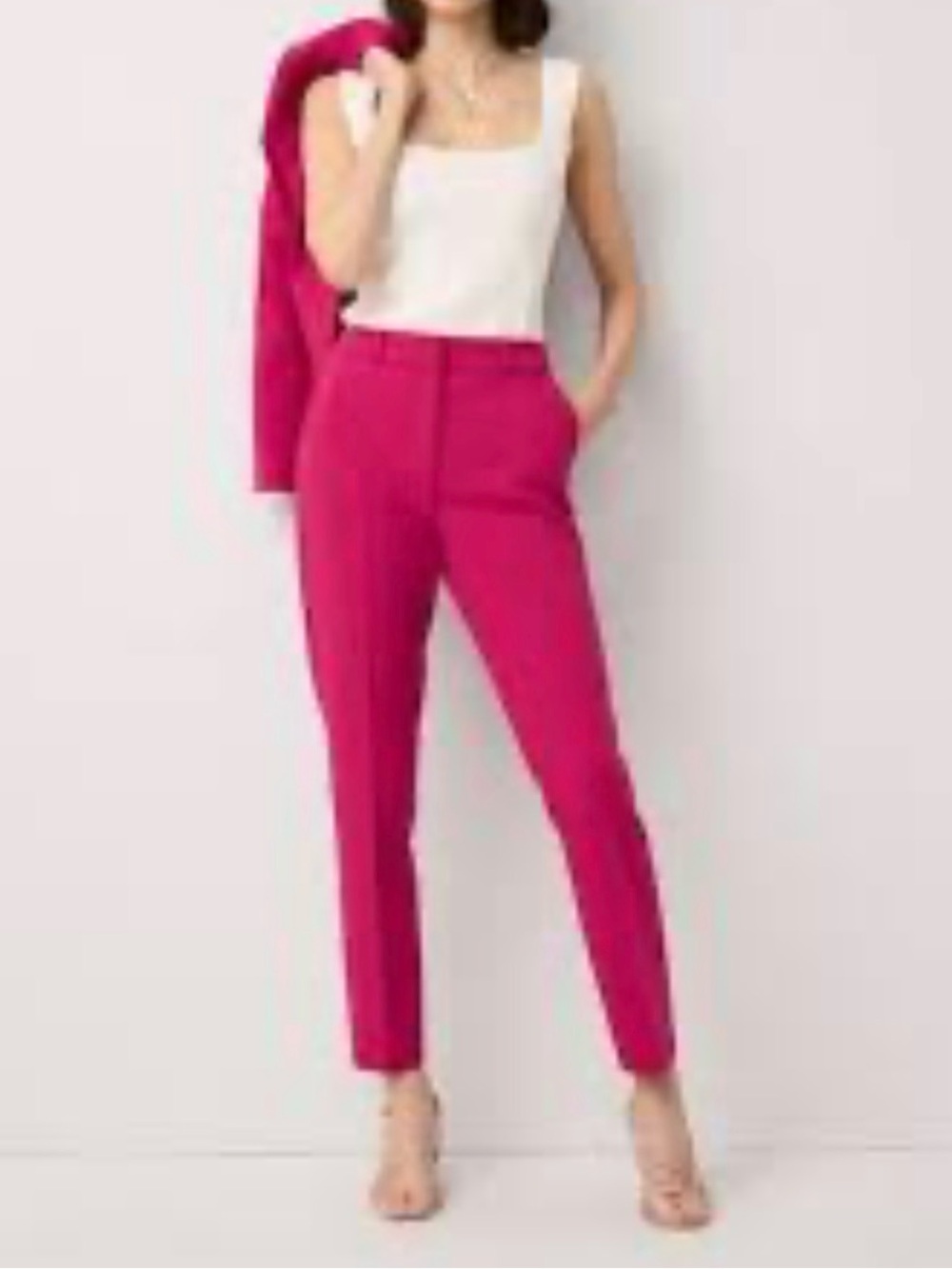 Zara Pink Straight-Leg Dress Pants